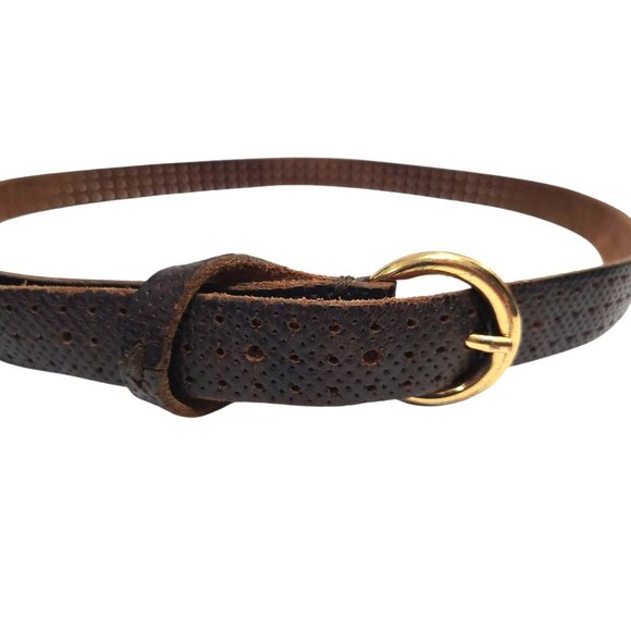 CLOSED Black Perforated Genuine Leather Belt - Picture 2 of 9
